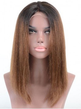 Long Curly Lace Front Two Tone Human Hair Wig