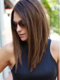 Ombre Long Straight Human Wigs