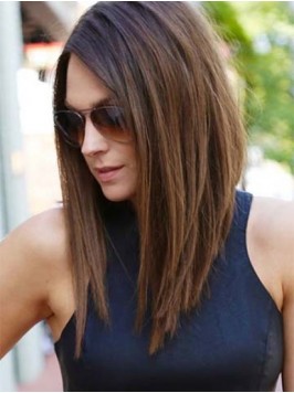 Ombre Long Straight Human Wigs