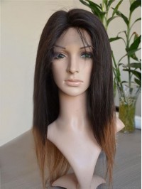 Long Straight Two Tone Human Hair Wig