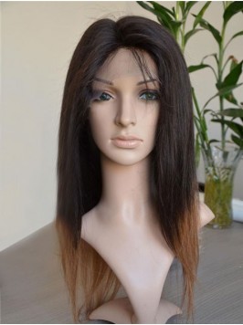 Long Straight Two Tone Human Hair Wig