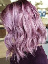 Purple Medium Wavy Human Wig