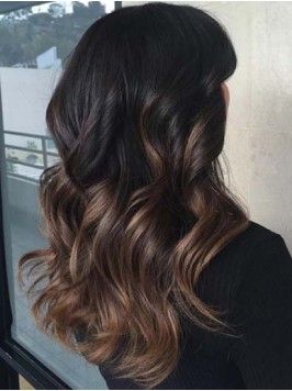 Ombre Long Wavy Human Wigs