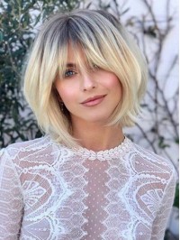 Ombre Short Straight Human Wigs
