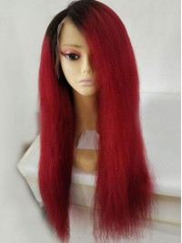 Long Lace Front Two Tone Human Hair Wig
