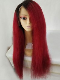 Long Lace Front Two Tone Human Hair Wig