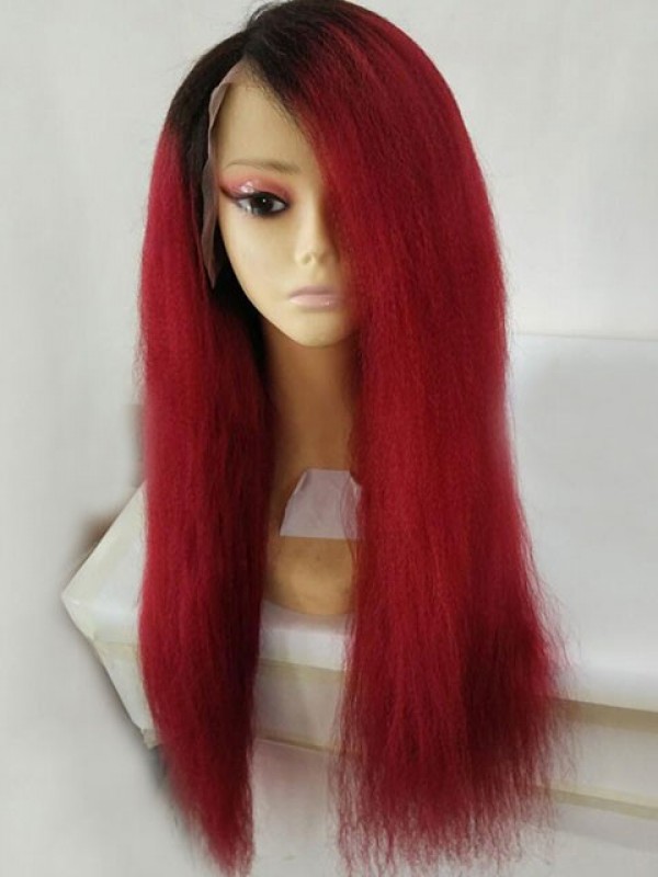 Long Lace Front Two Tone Human Hair Wig