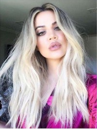 Two Colors Ombre Celebrity Long Full Lace Human Hair Wig
