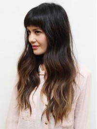 Two Tones Long Wavy Human Wig