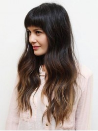 Two Tones Long Wavy Human Wig