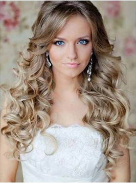 Two Colors Ombre Long Wavy Human Hair Wig