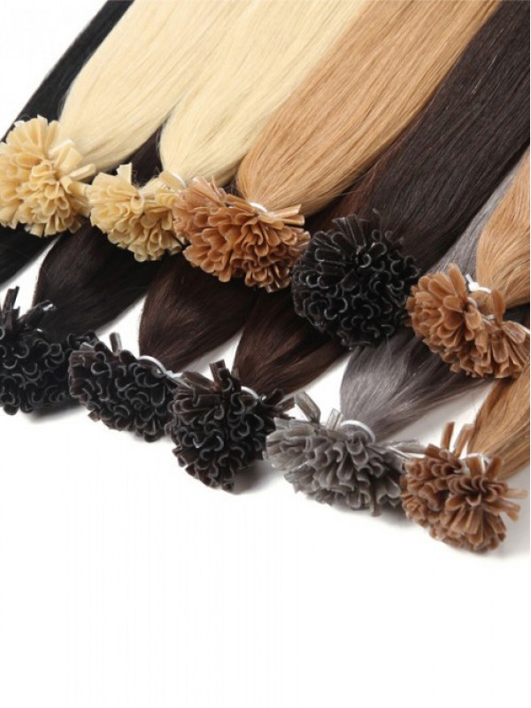 1g/s Color Straight Nail/U Tip Virgin Hair Extensions 100g