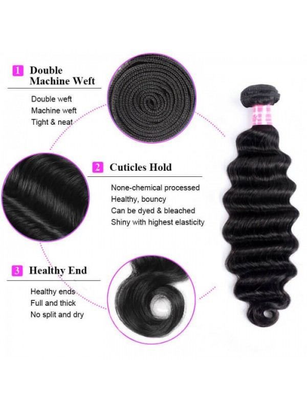 Deep Wave Wave Cheap Human Hair 3 Bundles