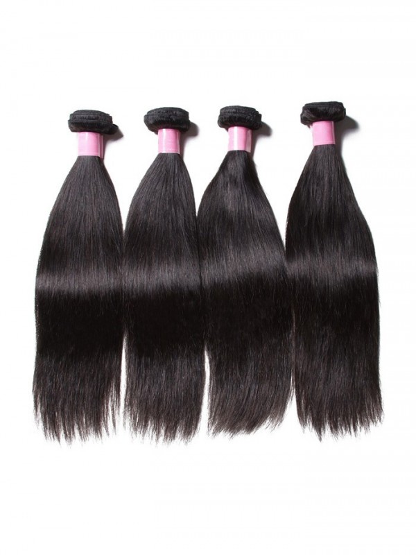 4 Bundles Peruvian Straight Virgin Human Hair Extensions