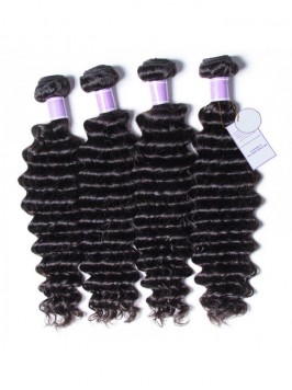 Brazilian Deep Wave Hair Extensions Human Hair Bun...