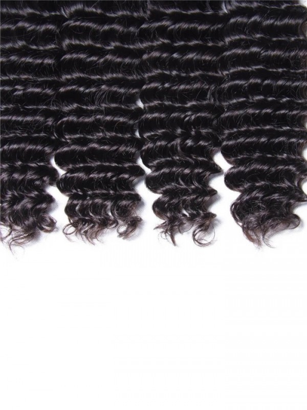 Brazilian Deep Wave Hair Extensions Human Hair Bundles 4pcs/Lot