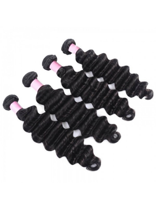 4pcs Deep Wave Wave Virgin Human Hair Weft