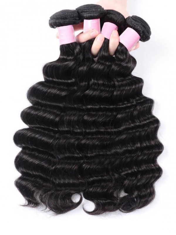 4pcs Deep Wave Wave Virgin Human Hair Weft