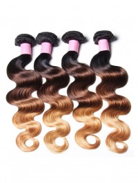 Human Virgin Hair 4pcs/pack Three Tone Ombre Body Wave Hair