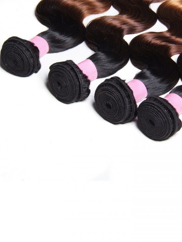 Human Virgin Hair 4pcs/pack Three Tone Ombre Body Wave Hair