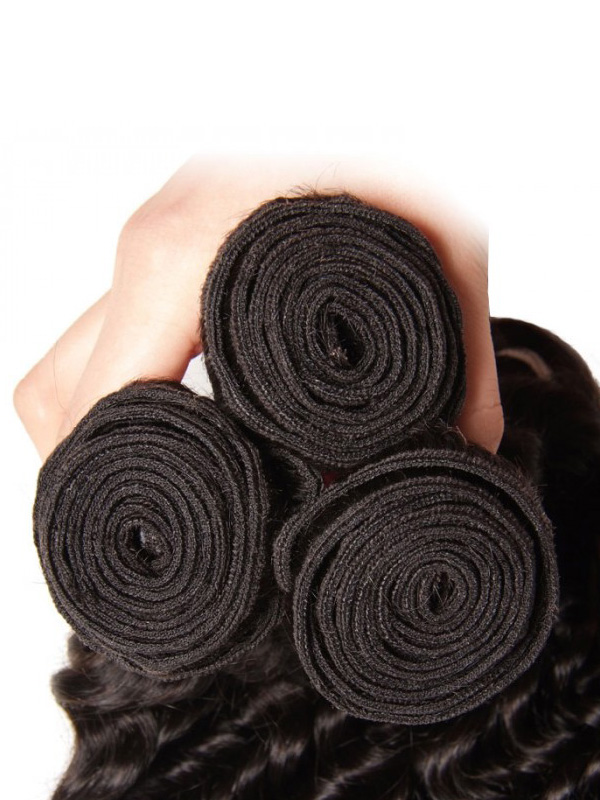 3pcs/pack Deep Wave Brazilian Human Hair Weave