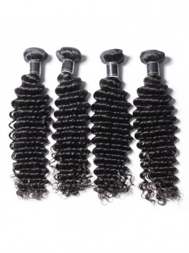 4 pcs/Pack 10A Remy Virgin Hair 100% Human Deep Wa...