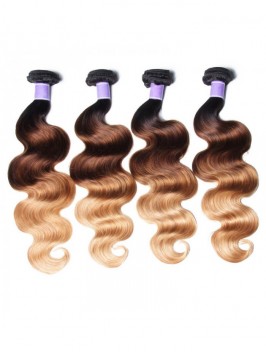 4 Bundles T1B/4/27 Ombre Body Virgin Human Hair