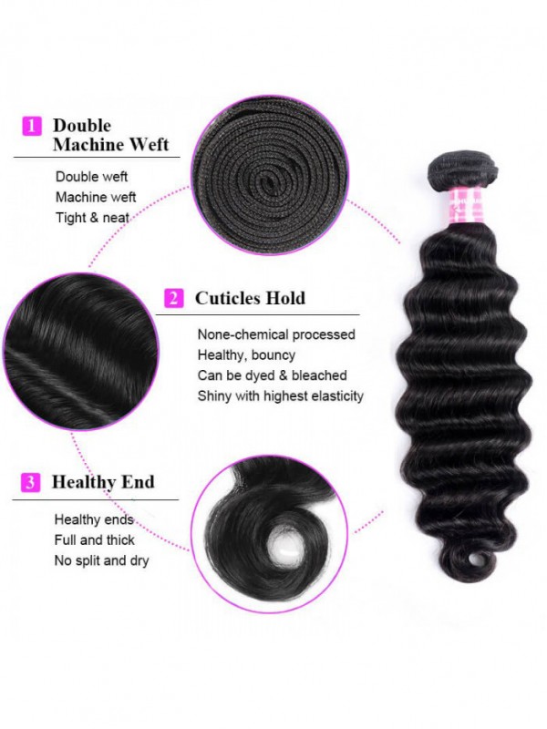 1 Bundle Virgin Human Hair Deep Wave Wave