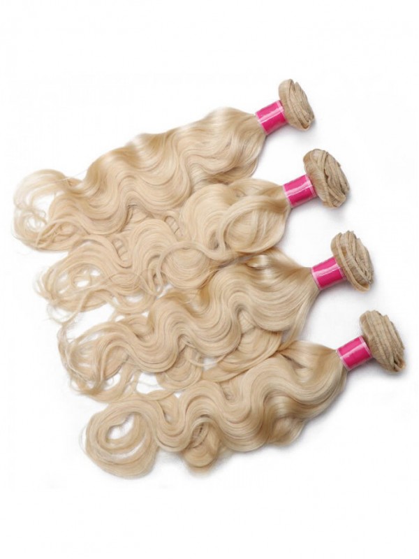 613 Blonde Virgin Human Hair Wave 4 Bundles Body Wave Hair Weft