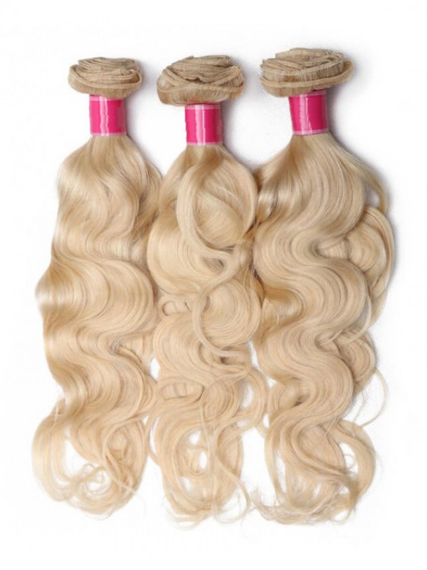 3PCS 613 Blonde Virgin Human Hair Bundles Body Wave Hair