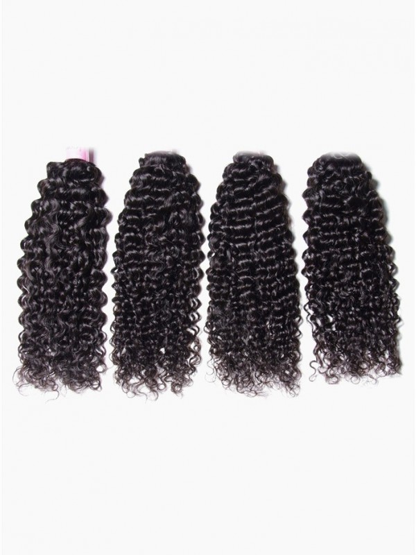 4Pcs/pack Indian Human Virgin Jerry Curly Hair Weaves