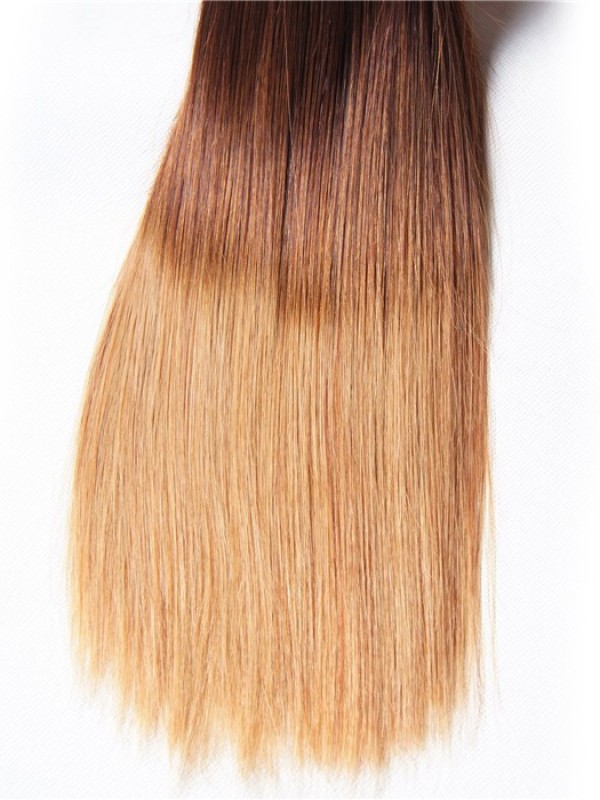 Virgin Hair Ombre Hair Extensions 1B/4/27 Straight Human Hair Weave