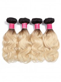 4 Bundles T1b/613 Ombre Blonde Hair 100% Virgin Human Hair Body Wave Hair Weave
