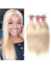 613 Blonde Virgin Human Hair Extension Bundles 16-24 Inch 3PCS Straight Hair