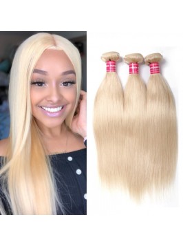 613 Blonde Virgin Human Hair Extension Bundles 16-...
