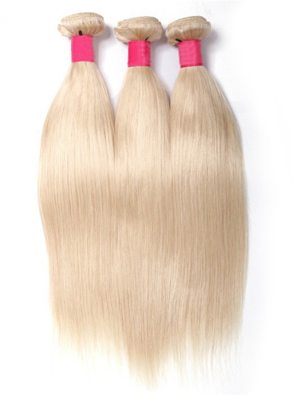 613 Blonde Virgin Human Hair Extension Bundles 16-24 Inch 3PCS Straight Hair