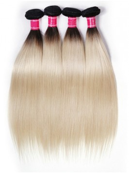 1B/613 Honey Blonde Straight Virgin Human Hair 4 B...