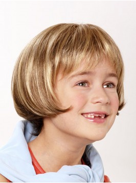 Children's Short Blonde Bob Hair Lace Wigs