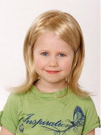 Girl's Blonde Long Wig With Filp End