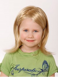 Girl's Blonde Long Wig With Filp End