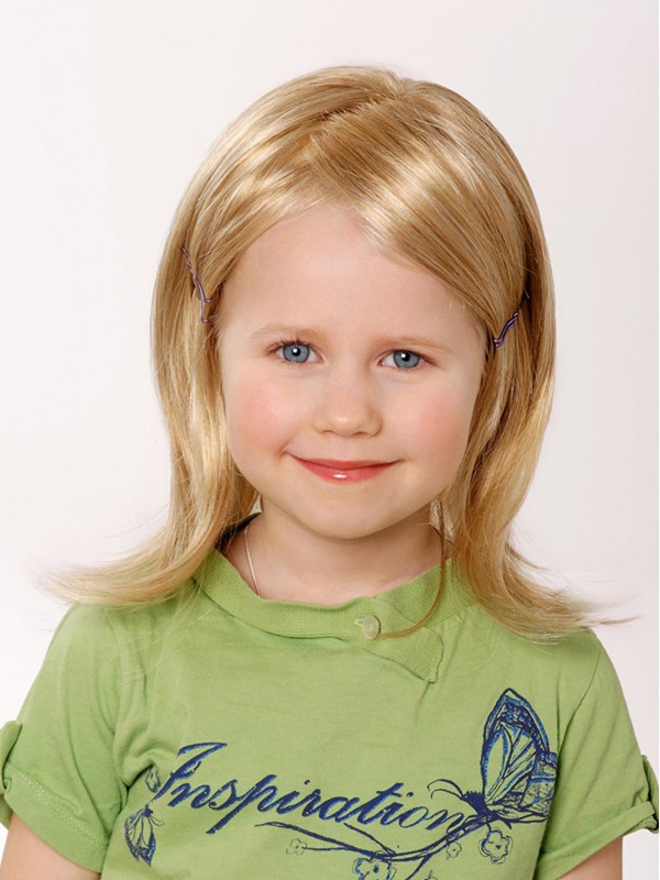 Girl's Blonde Long Wig With Filp End