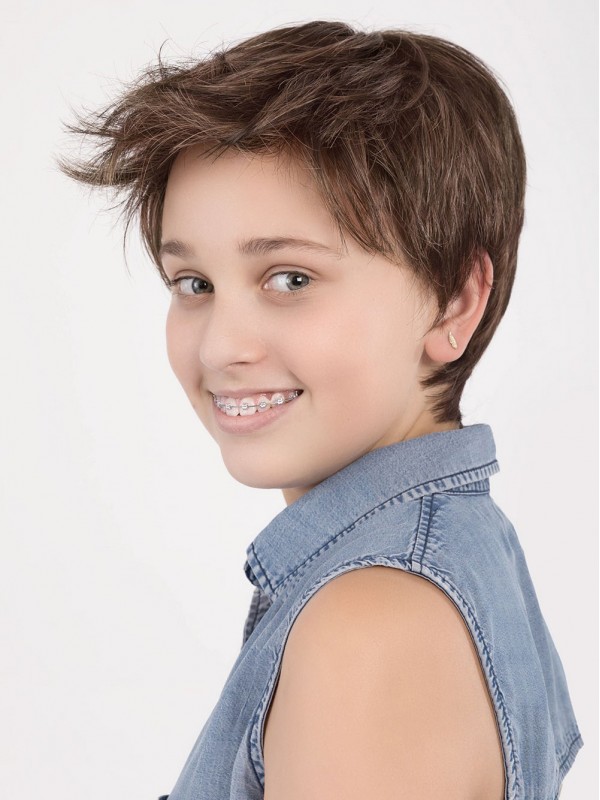 Brown Short Pixie Hair Wig For Kids