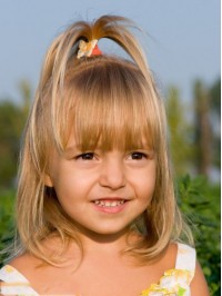 Blonde Bob Hairstyle For Little Girl