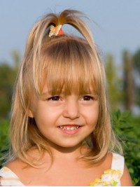 Blonde Bob Hairstyle For Little Girl