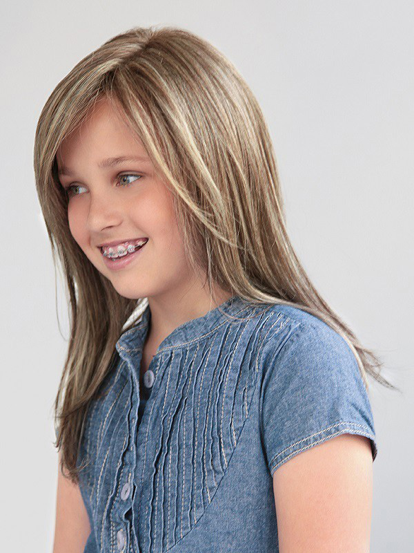 Girl's Long Blonde Straight Hair Wig