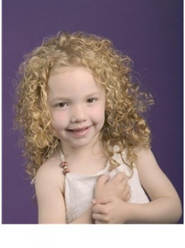 Blonde Curly Shoulder Length Kids Wigs