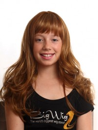 Auburn Wavy Long Kids Wigs