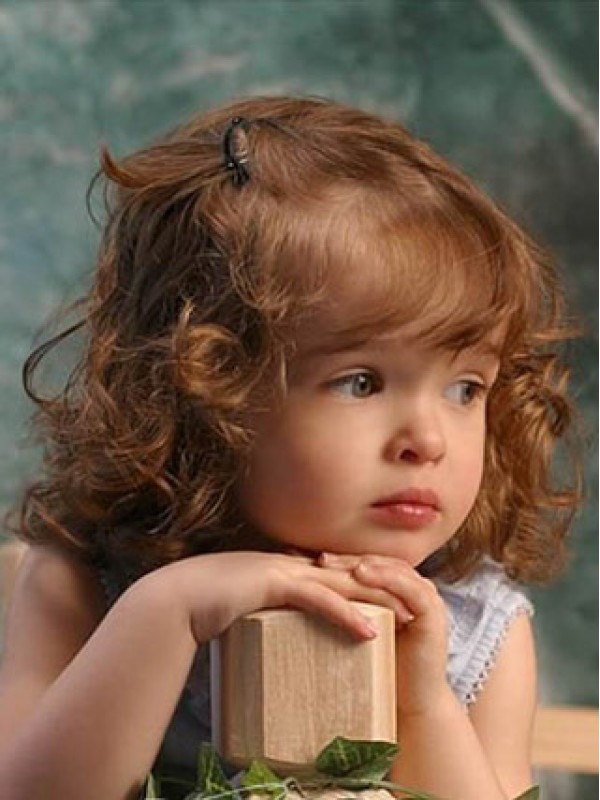 Lace Front Auburn Curly Refined Kids Wigs