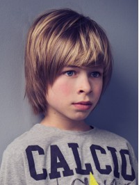 Medium Synthetic Hair With Bangs for Boys