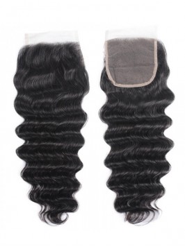 Deep Wave Wave Human Hair Lace Closure On Sale